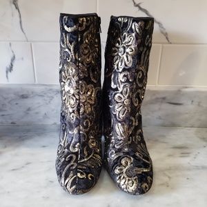 Guess Lovebugi Brocade Block Heel Bootie